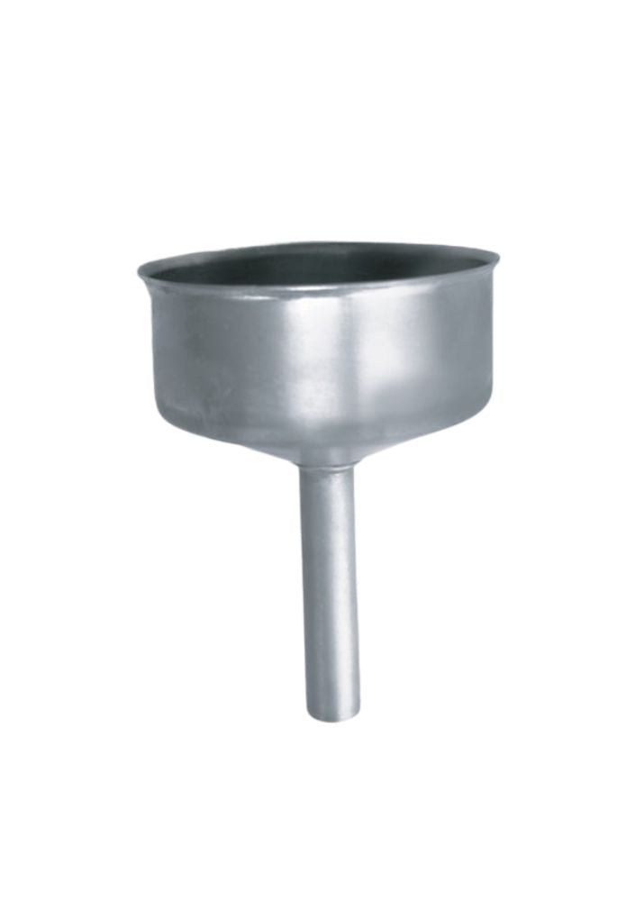 Turbo Moka 3-cup aluminium funnel with its long stem, on a white background